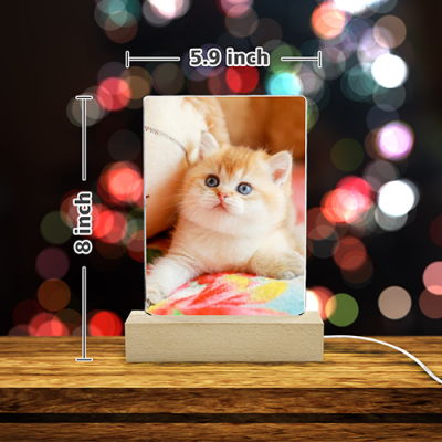 Acrylic Photo Frame with Colorful Light Base(Rectangle)